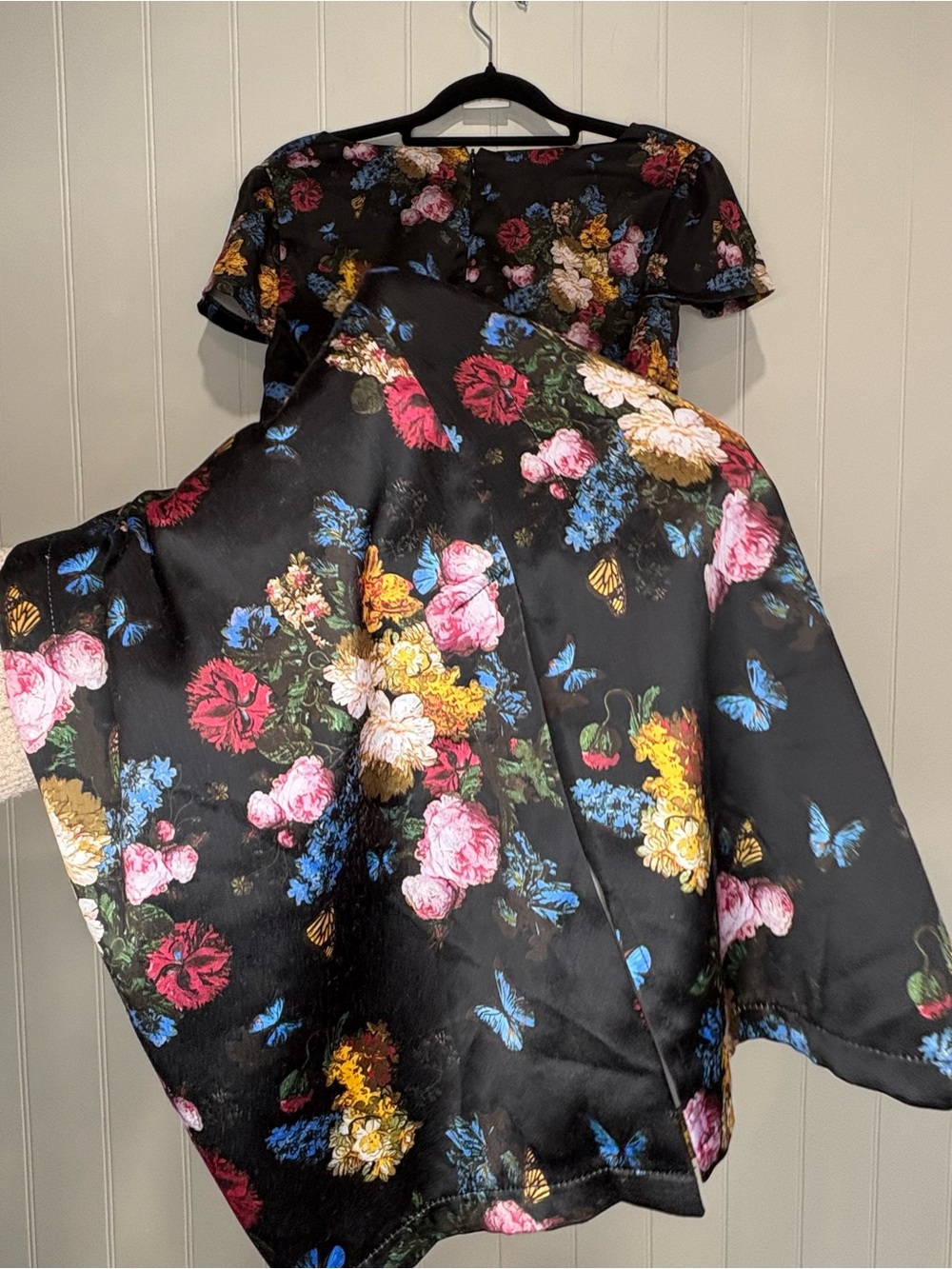 Voodoo Vixen Floral Butterfly Wiggle DressVintage Inspired Pinup Gothic Romance - Picture 5 of 7